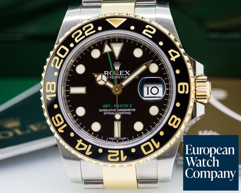 Image of Rolex GMT Master II  SS / 18K Yellow Gold Black Dial 