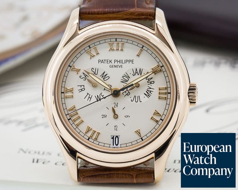Image of Patek Philippe Annual Calendar 18K Rose Gold Silver Dial 