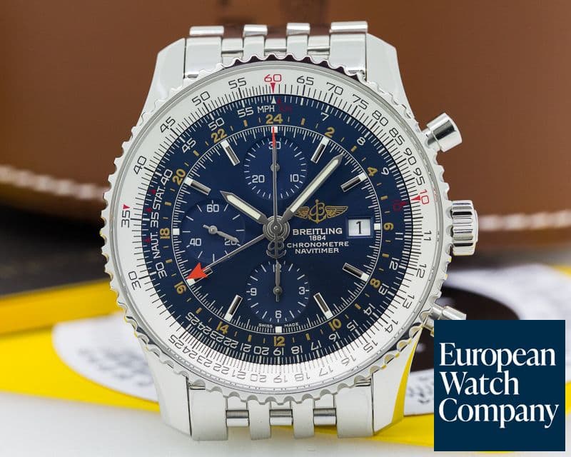 Image of Breitling Navitimer World Chronograph Blue Dial SS / SS