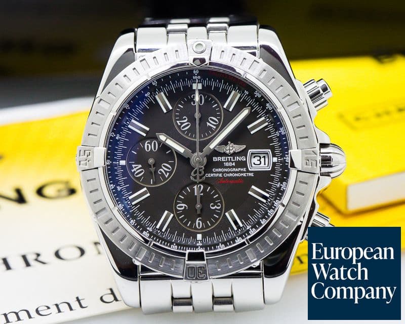 Image of Breitling Chronomat Evolution Chronograph SS Black Dial 
