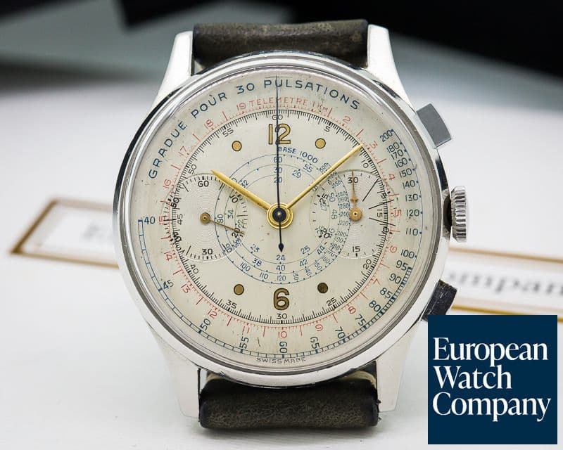 Image of Anonymous Vintage Oversized Chronograph Unsigned Dial SS