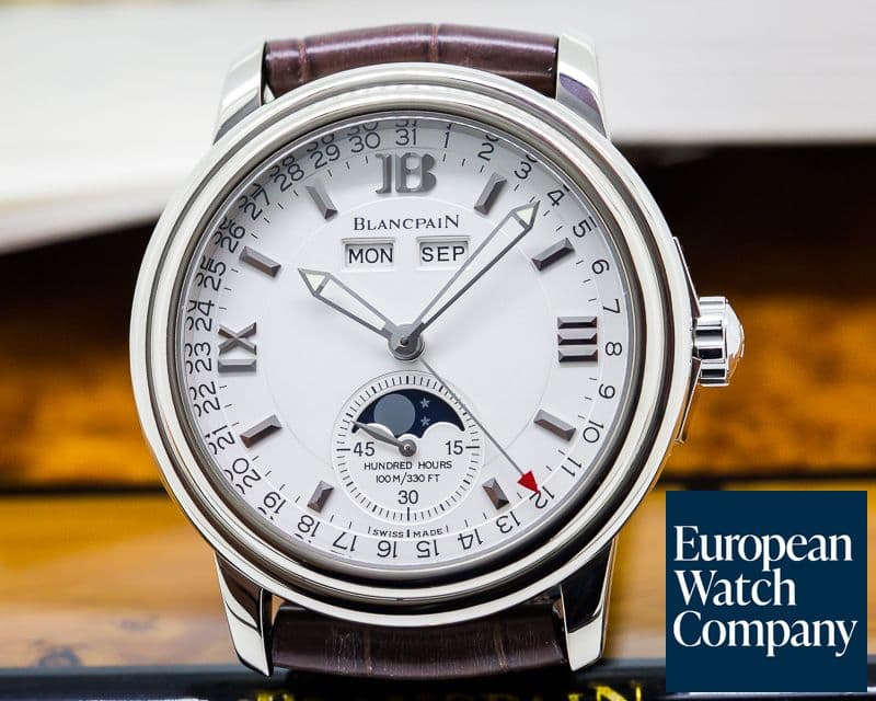 Image of Blancpain Leman Complete Calendar White Gold / White Dial 