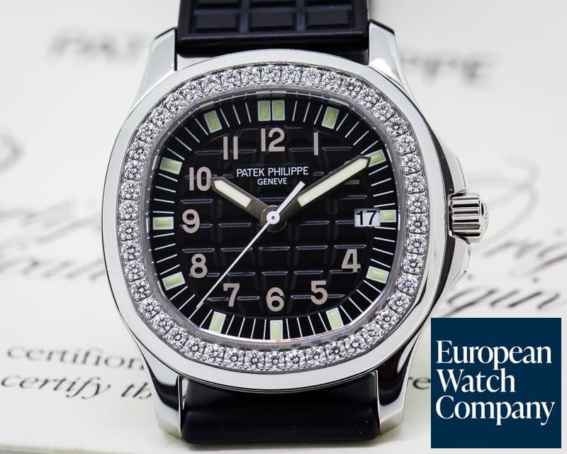 Image of Patek Philippe Lady Aquanaut SS Black Dial / Diamond Bezel

