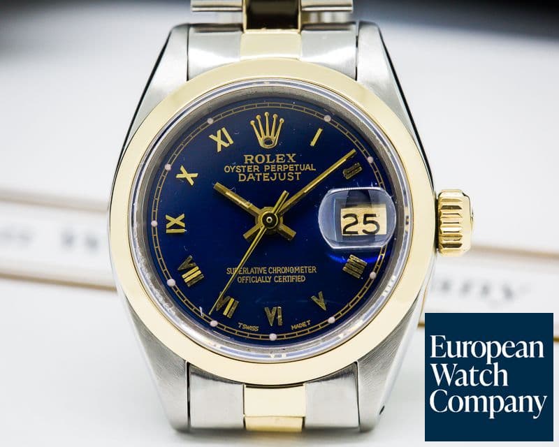 Image of Rolex Lady Oyster Perpetual Date Blue Dial SS / 18K