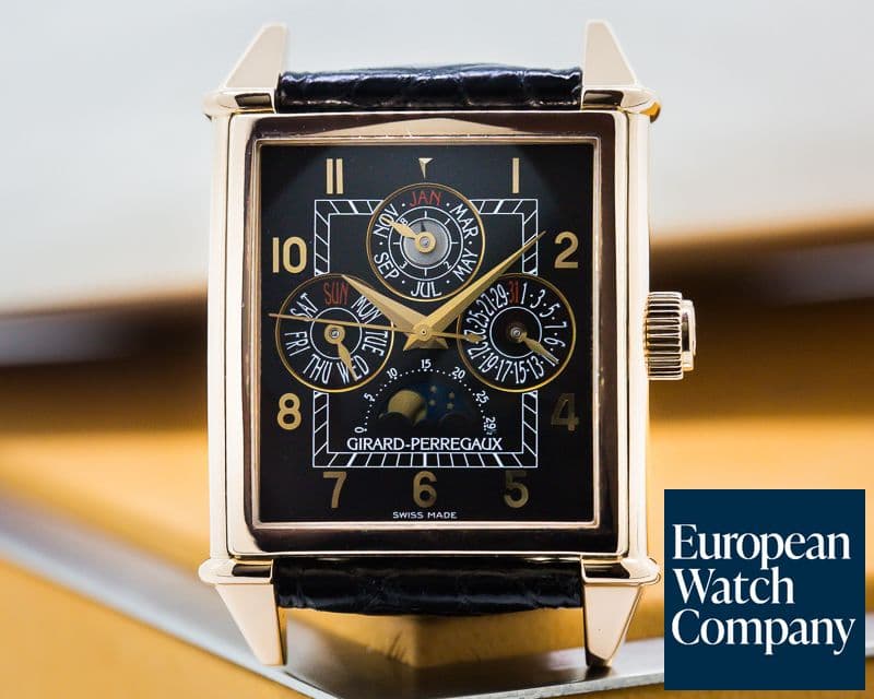 Image of Girard Perregaux 1945 Perpetual Calendar 18K Rose Gold / Black Dial