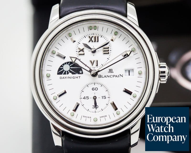 Image of Blancpain Leman Timezone Dual Time SS White Dial / Rubber