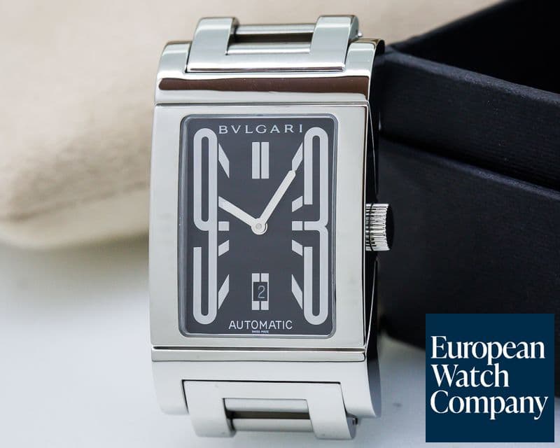 Image of Bulgari Rettangolo Black Dial SS Automatic