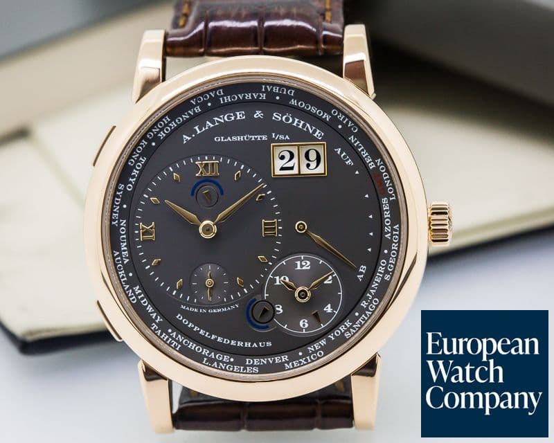 Image of A. Lange and Sohne Lange 1 Time Zone 18K Rose Gold Grey Dial 