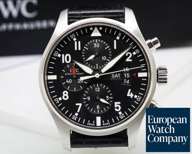 Image of IWC Pilot Chronograph SS Black Dial 