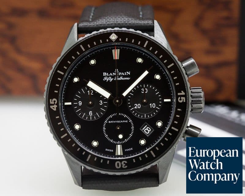 Image of Blancpain Fifty Fathoms Bathyscaphe Flyback Chronograph Ceramic / Kevlar