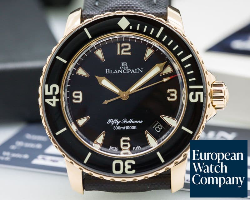 Image of Blancpain Fifty Fathoms 18K Rose Gold / Kevlar 