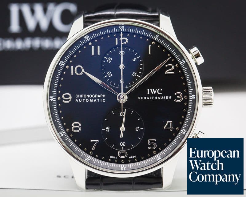 Image of IWC Portuguese Chronograph SS Black Dial 