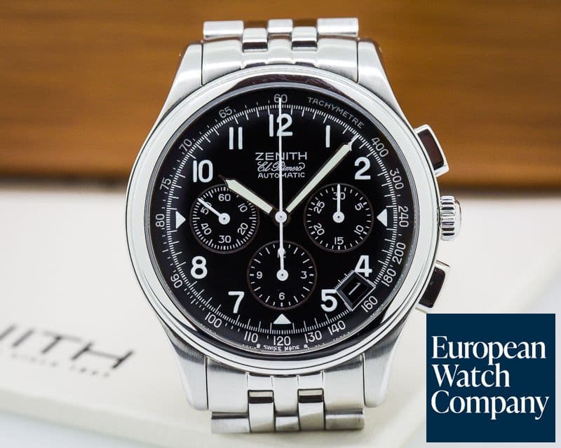 Image of Zenith Class El Primero Chronograph Black Dial SS / SS