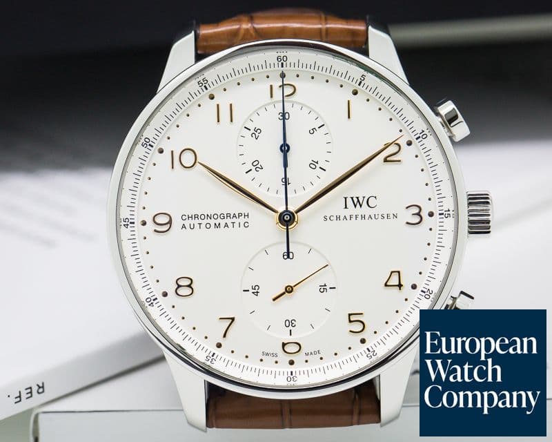 Image of IWC Portuguese Chronograph SS Silver Dial / Gold Numerals 