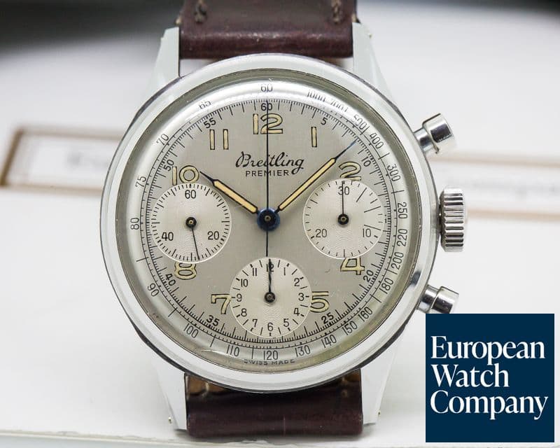 Image of Breitling Vintage Premier Triple Register Silver Dial SS