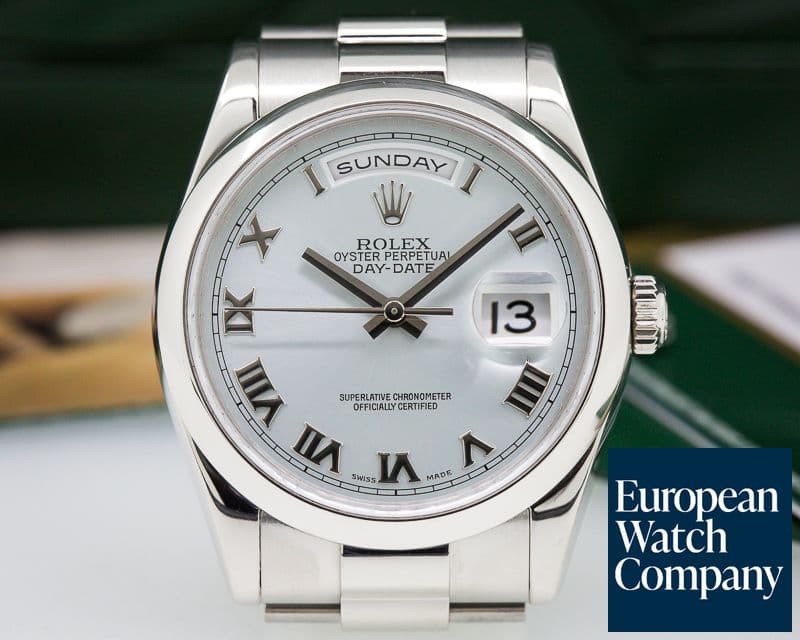 Image of Rolex President Platinum Glacier Roman Dial