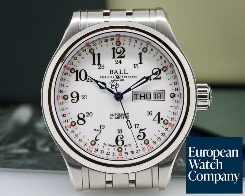 Image of Ball Trainmaster 60 Seconds SS White Dial UNWORN

