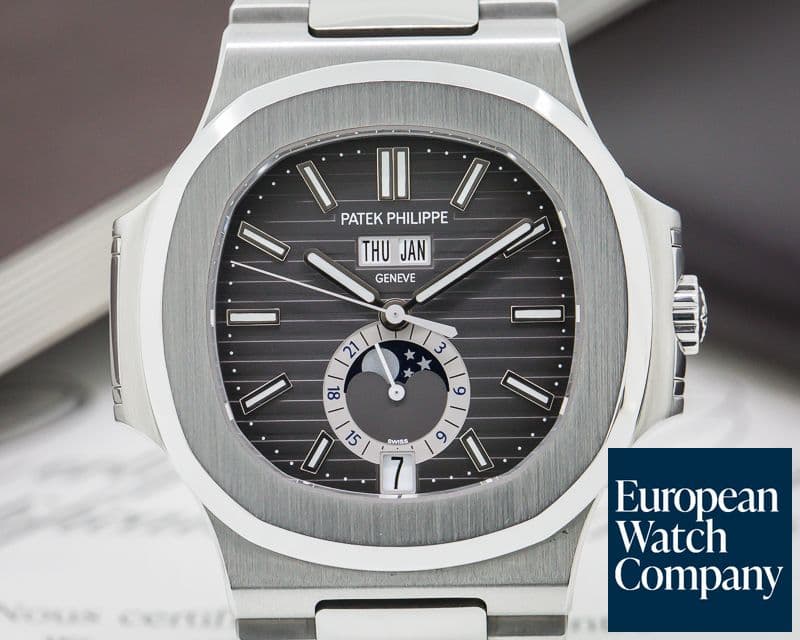Image of Patek Philippe Nautilus Annual Calendar Moon Grey Dial SS / SS