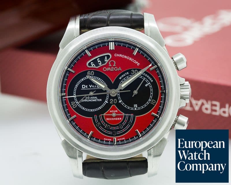 Image of Omega De Ville Co-Axial Chronograph Red Dial SS 