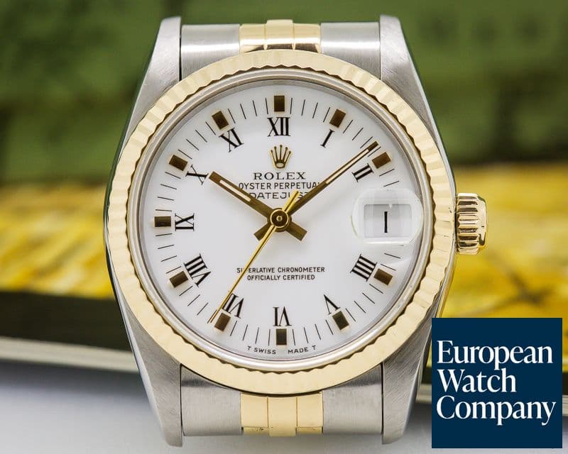 Image of Rolex Oyster Perpetual Datejust White Roman Dial 18K / SS