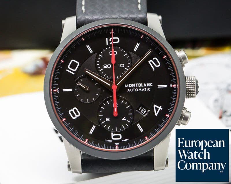 Image of Montblanc Timewalker Steel and Ceramic Chronograph SS/SS Black Dial 43MM
