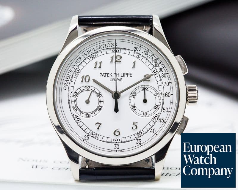 Image of Patek Philippe Chronograph 18K White Gold / Silver Pulsation 