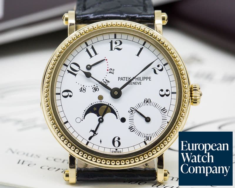 Image of Patek Philippe Moonphase Power Reserve 18K Yellow Gold Hobnail Bezel 