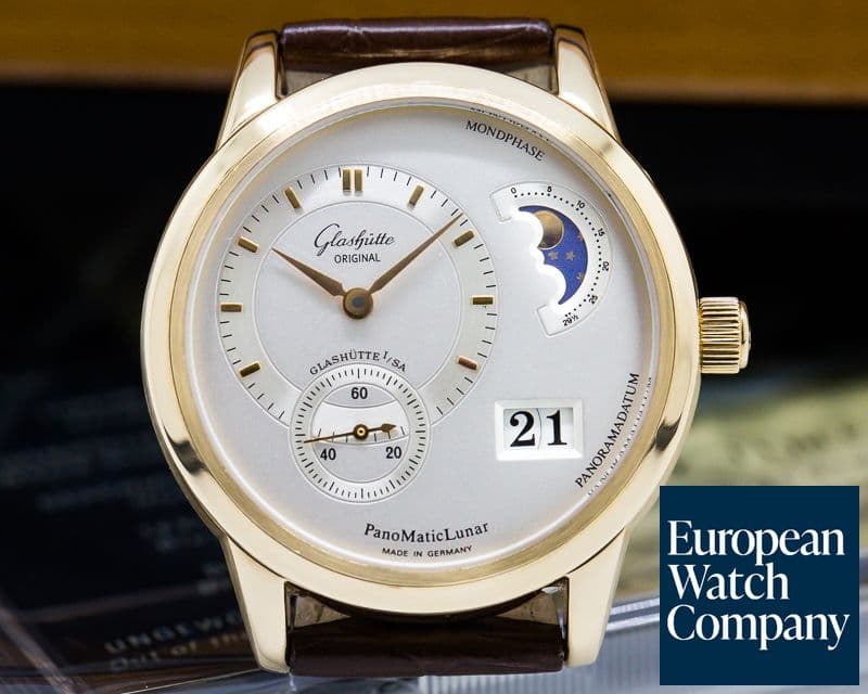 Image of Glashutte Original Panomatic Lunar 18K RG / Leather