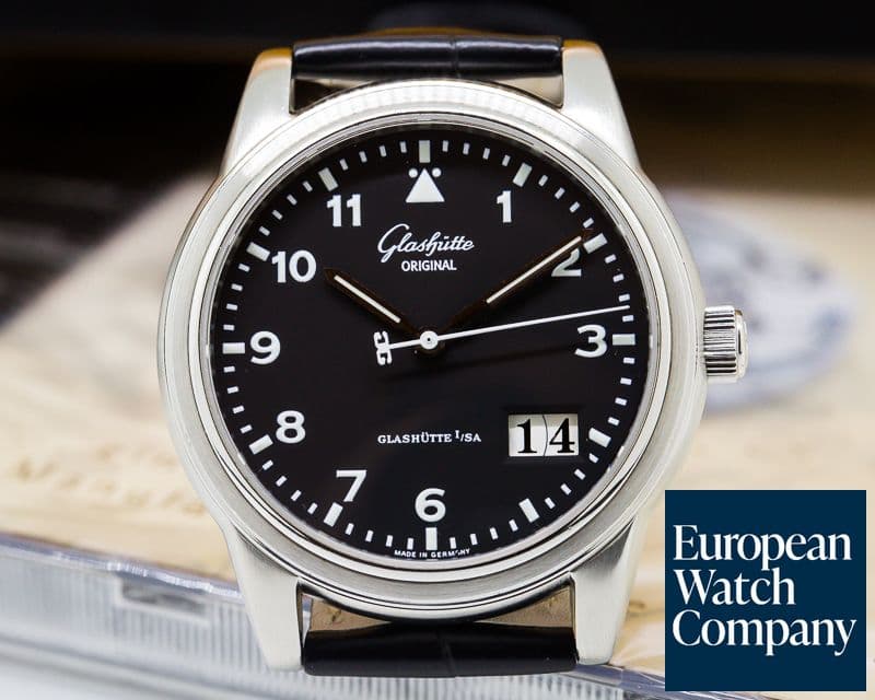 Image of Glashutte Original Senator Navigator Date SS Black Dial 