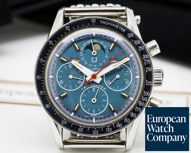 Image of Universal Geneve Vintage Exotic Turquoise Dial Tri-Compax SS / BOR Bracelet