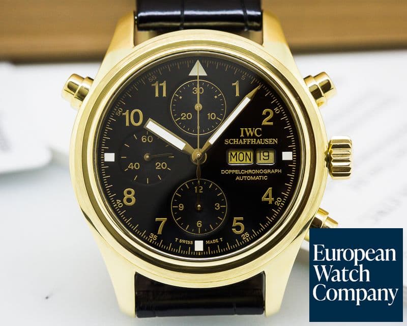 Image of IWC Pilot Double Chronograph 18K Yellow Gold