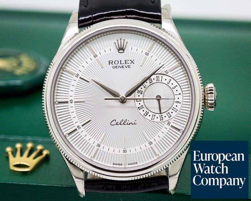 Image of Rolex Cellini Date Silver Dial 18K White Gold 