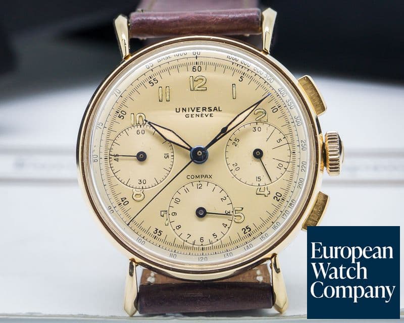 Image of Universal Geneve Vintage Compax 18K Rose Gold 