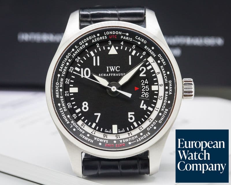 Image of IWC Pilot WorldTimer SS Black Dial 