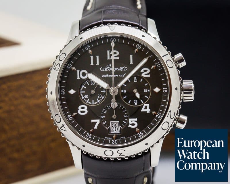 Image of Breguet Type XXI Flyback SS / Alligator Brown Dial 