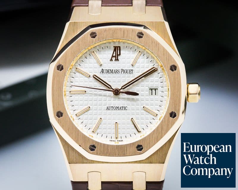Image of Audemars Piguet Royal Oak Jumbo White Dial 18K Rose Gold 