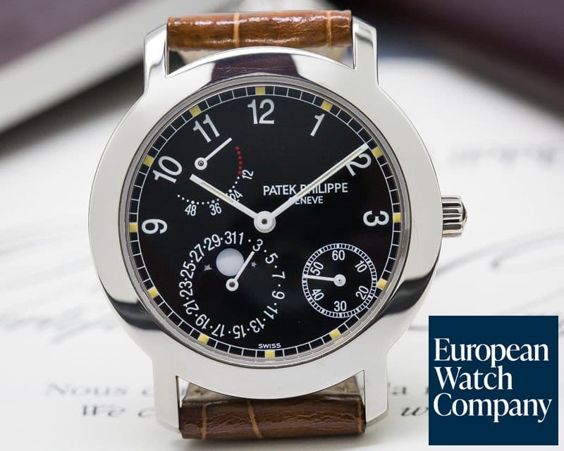 Image of Patek Philippe Moon Phase Power Reserve Black Dial 18K White Gold 