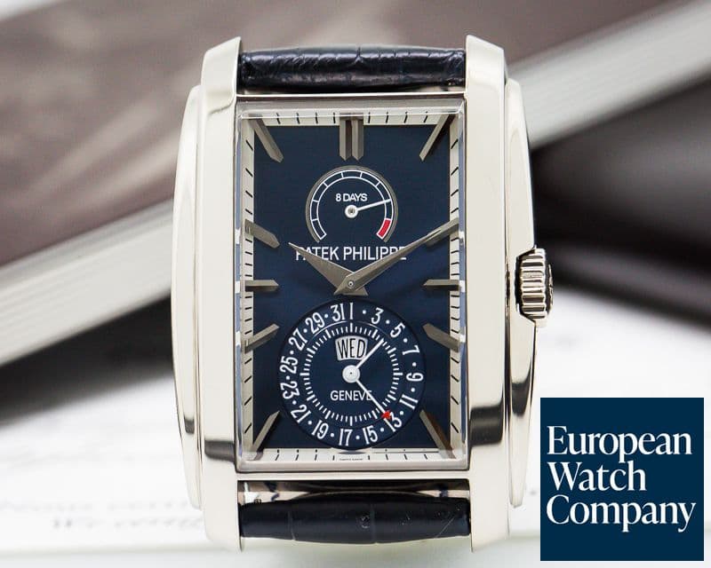 Image of Patek Philippe Gondolo 8 Day Manual Wind Blue Dial 18K White Gold