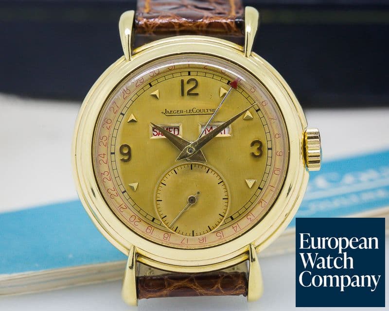 Image of Jaeger LeCoultre Vintage Triple Calendar Manual Wind 18K YG Box and Papers