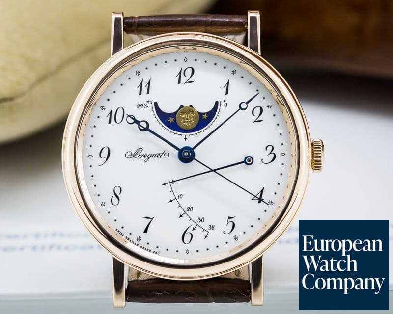Image of Breguet Classique Moonphase 18K Rose Gold Enamel Dial