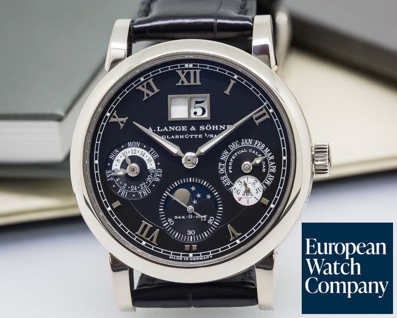 Image of A. Lange and Sohne Langematik Perpetual Calendar Black Dial 18K White Gold 