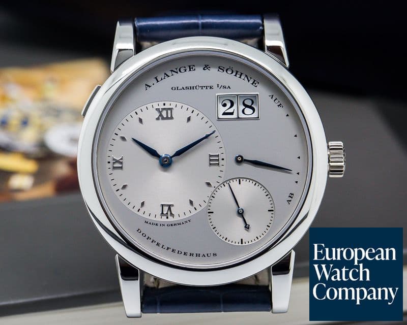 Image of A. Lange and Sohne Lange 1 Platinum "STEALTH" Silver Dial / BLUE HANDS for Cellini