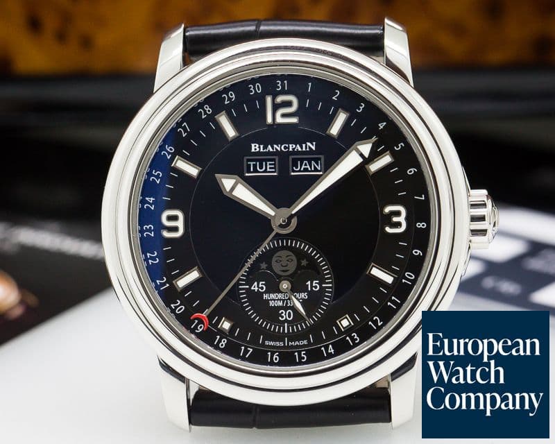 Image of Blancpain Leman Complete Calendar Moon SS Black Dial 