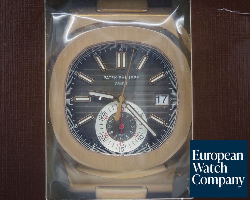 Image of Patek Philippe Nautilus Chronograph 18K Rose Gold / Brown Alligator UNWORN