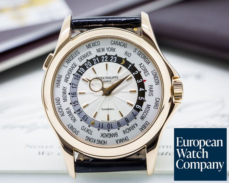 Image of Patek Philippe World Time "TIFFANY DIAL" 18K Rose Gold RARE