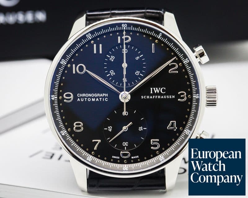 Image of IWC Portuguese Chronograph SS Black Dial UNWORN