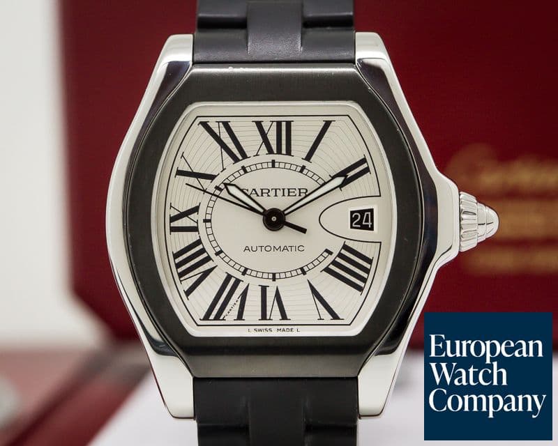 Image of Cartier Roadster "S" Silver Dial SS / Rubber