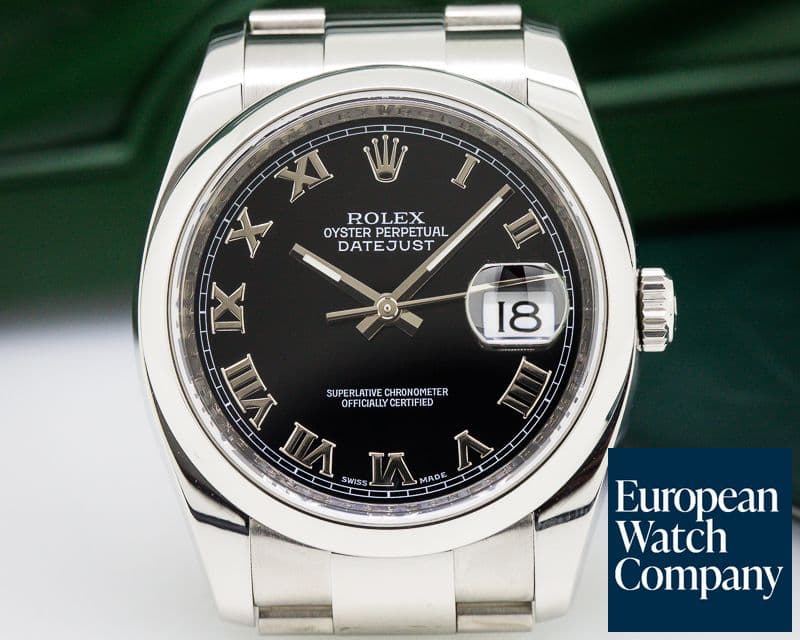 Image of Rolex Datejust Black Roman Dial / Oyster Bracelet