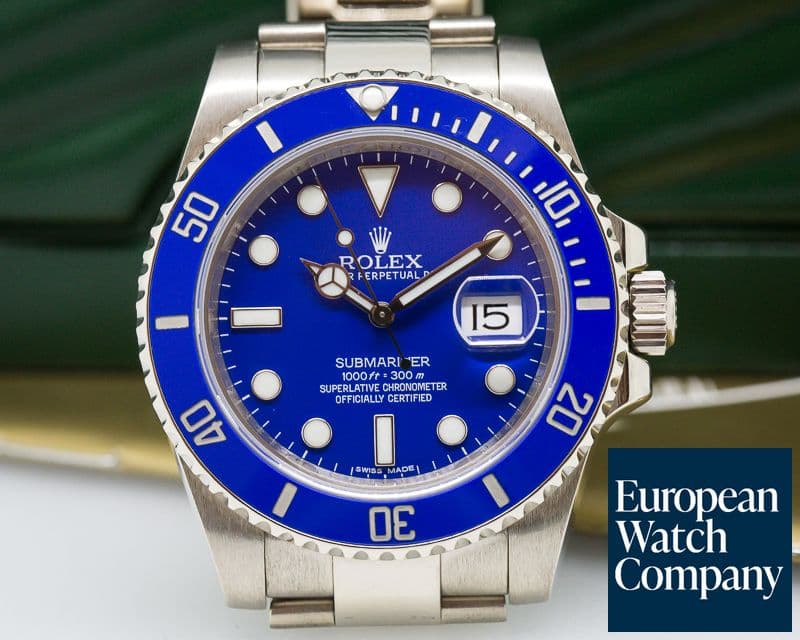 Image of Rolex Submariner 18K White Gold Blue Dial