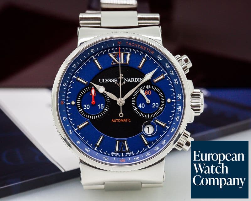 Image of Ulysse Nardin Marine Chronograph Blue Dial SS 
